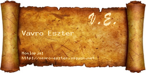 Vavro Eszter névjegykártya